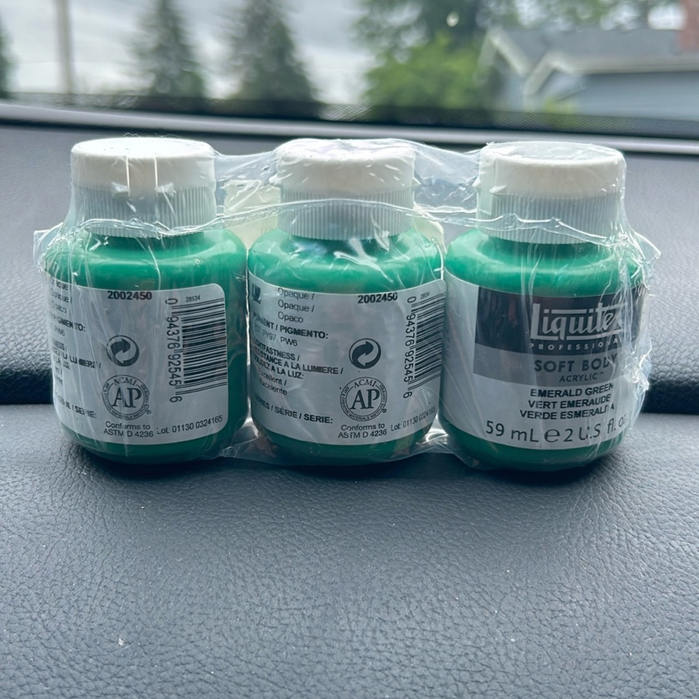 3 pack emerald greeen liquitex soft body acrylic